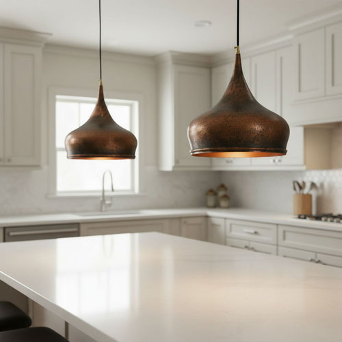 Handmade Hammered Copper Pendant Light, Patina Ceiling Lamp, Rustic Vintage Kitchen Lighting,ndustrial Farmhouse Light,Dome Lamp Shade