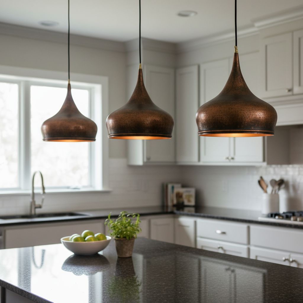 Handmade Hammered Copper Pendant Light, Patina Ceiling Lamp, Rustic Vintage Kitchen Lighting,ndustrial Farmhouse Light,Dome Lamp Shade